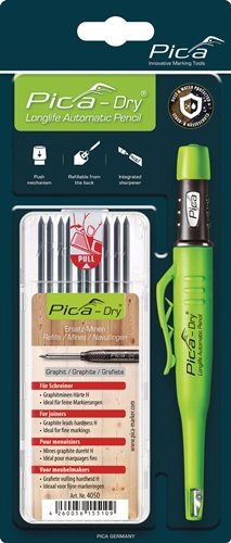 PICA 30405 Bau-/Tieflochmarker Pica-Dry Farbe graphit  + Minenset 4000 871 360