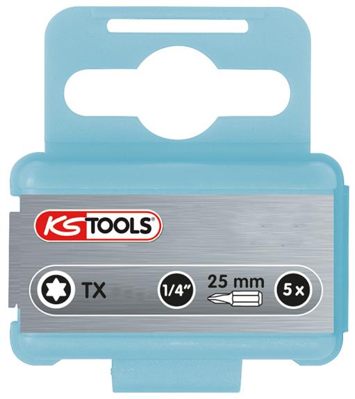 KS Tools 910.2318 1/4'' EDELSTAHL Bit Torx, 25mm, T20, 5er Pck