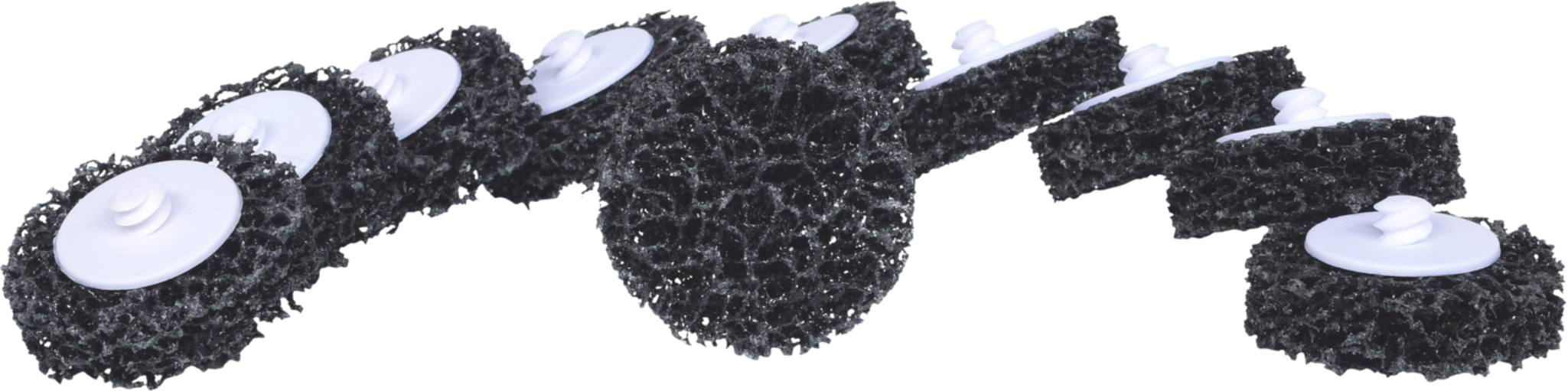 KS Tools 515.5087 Ersatz-Schleifpads, Ø50mm, Strip Rad schwarz, 10er Pck