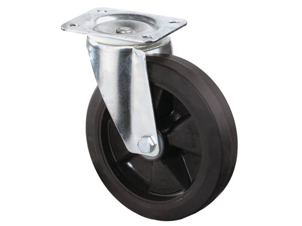 BS ROLLEN L400.B60.200 Lenkrolle  Rad-Ø 200 mm Tragfähigkeit 300 kg Elastikgummi