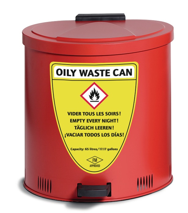 ASECOS 23158 Sicherheitssammelbehälter  65 l Stahlblech H580xB545xT535mm