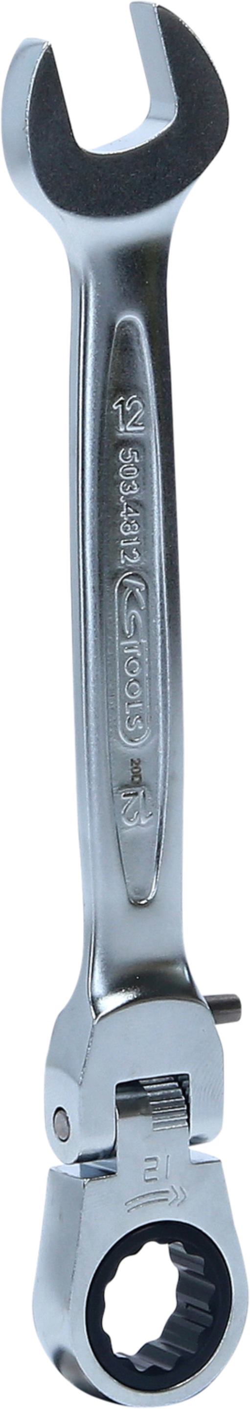 KS Tools 503.4812 GEARplus Gelenk-Ratschenringmaulschlüssel feststellbar, 12mm