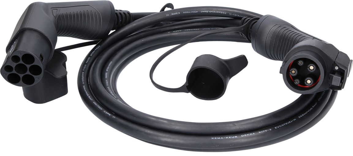 KS-Tools 117.7130 efuturo Ladekabel gerade, Typ 2 auf Typ 1 Stecker, 1 Phase, bi