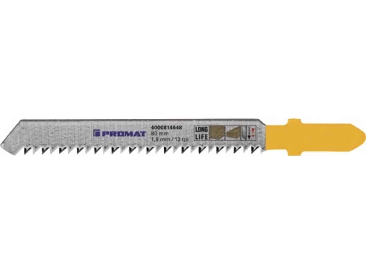 PROMAT  Stichsägeblatt  Gesamtlänge 80 mm Zahnteilung 1,9 mm Stärke 1,27 mm BIM