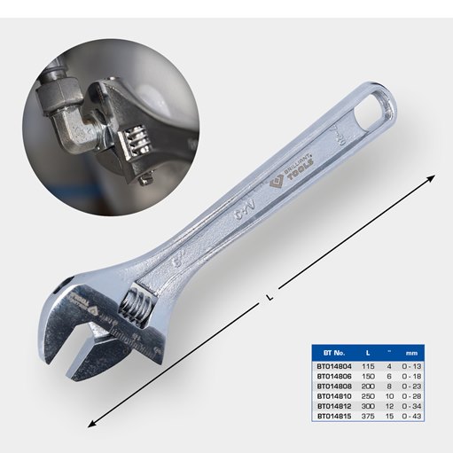 Brilliant Tools  BT014804 Rollgabelschlüssel 4'', 0 - 15 mm