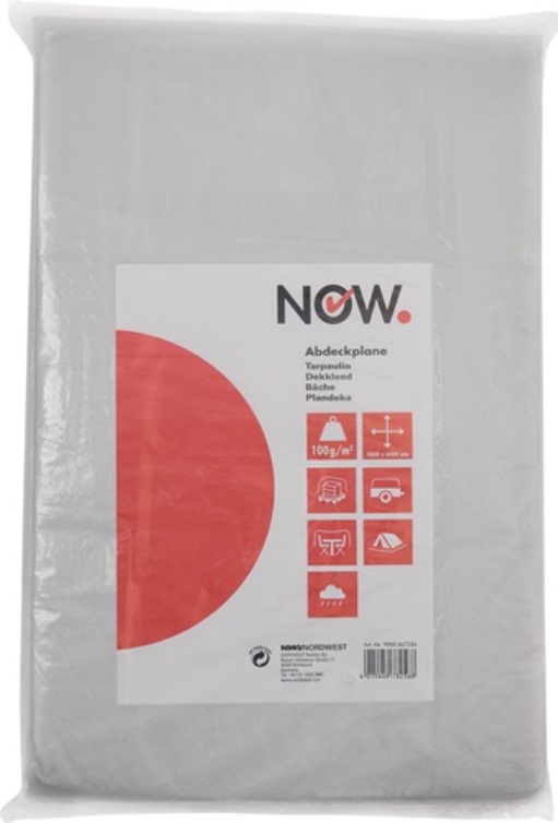 NOW  Allzweckplane  B4000xL6000mm mit Aluminiumösen naturfarben