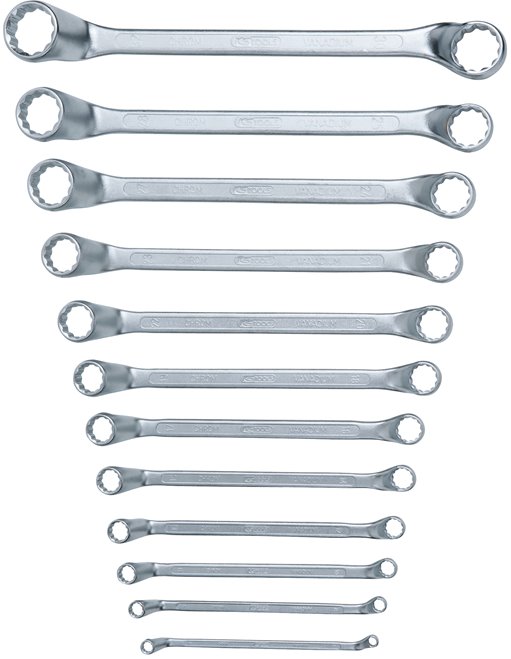 KS Tools 517.0250 CLASSIC Doppel-Ringschlüssel-Satz, 12-tlg. gekröpft, 6-32mm