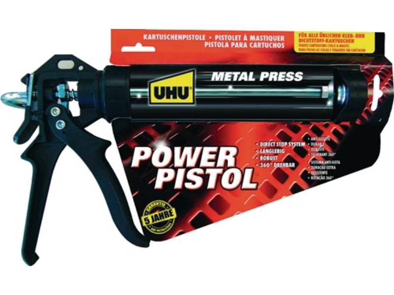 UHU 48500 Kartuschenpresse POWER PISTOL Metall 360 Grad drehbar