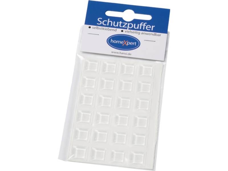 Schutzpuffer 12,7 mm Kunststoff transparent Quadrat selbstklebend