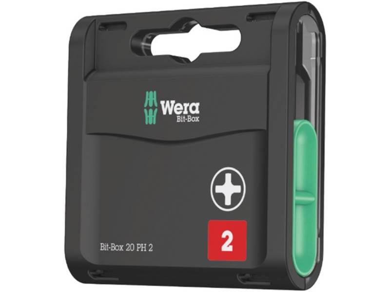 WERA 5057773001 Bit-Box 20tlg  1/4 Zoll T 25 Länge 25 mm DIN 3126, ISO 1173, Fo