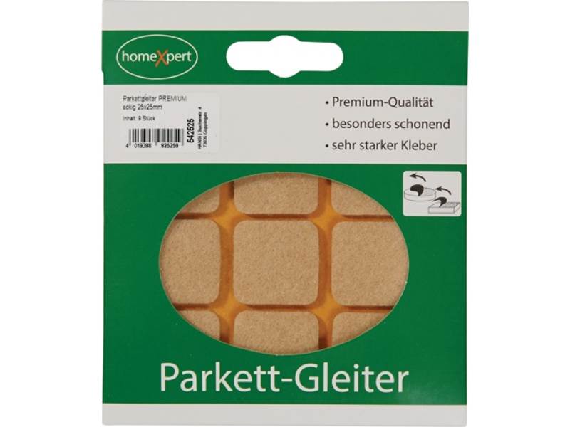 Parkettgleiter 25 x 25 mm Filz natur eckig selbstklebend