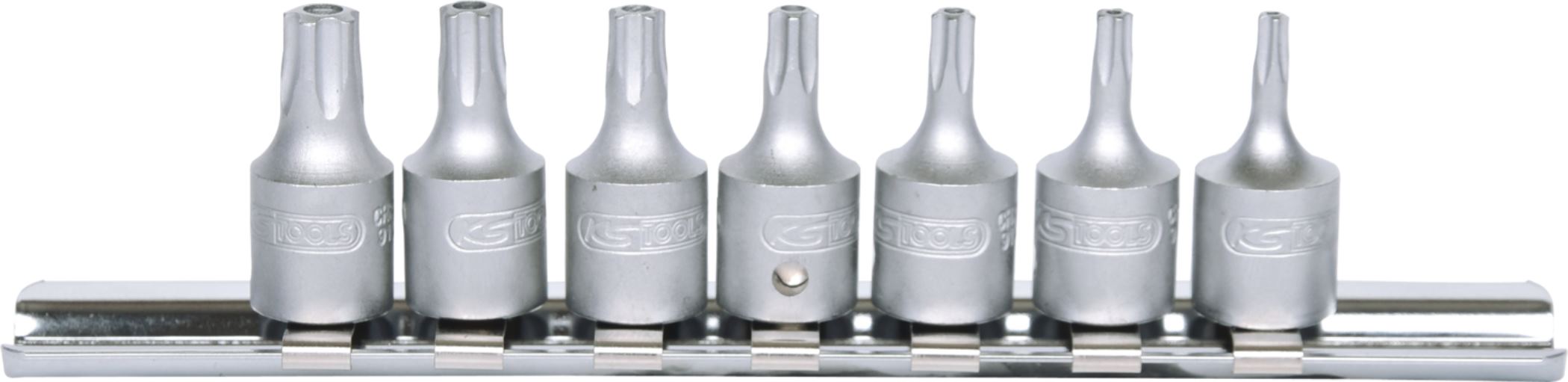 KS Tools 911.1470 1/4'' Bit-Stecknuss-Satz für Fünfstern-Schrauben, 7-tlg. mit S