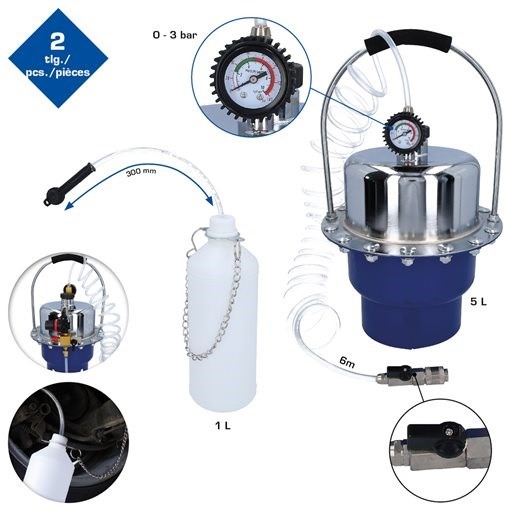 Brilliant Tools  BT701260 Druckluft-Bremsentlüftungsgerät mit Auffangflasche