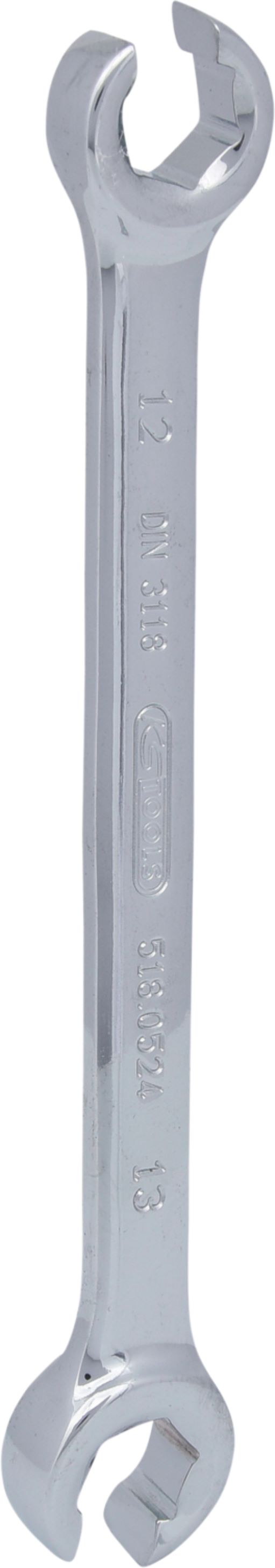 KS Tools 518.0524 CHROMEplus Offener Doppel-Ringschlüssel, abgewinkelt, 12x13mm