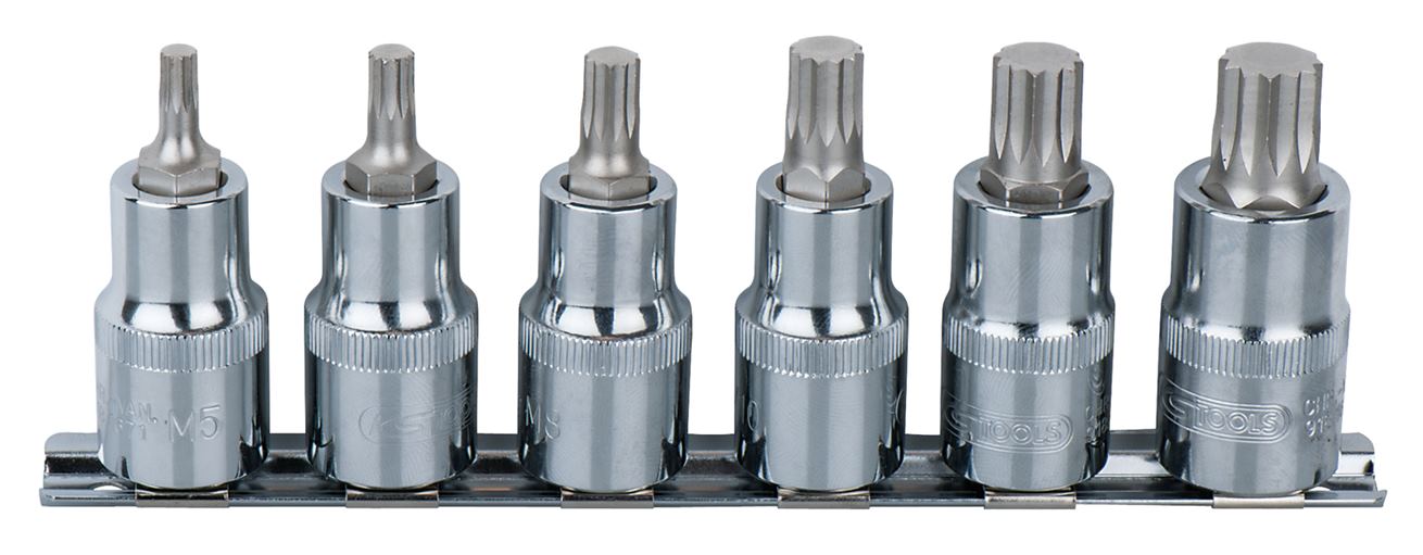 KS Tools 918.0645 1/4''CHROMEplus Bit-Stecknuss-Satz XZN, 6-tlg.