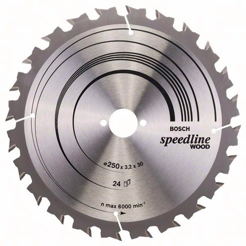 BOSCH 2608640680 Kreissägeblatt Speedline Wood Außen-Ø 250 mm Zähnezahl 24 WZ Bo