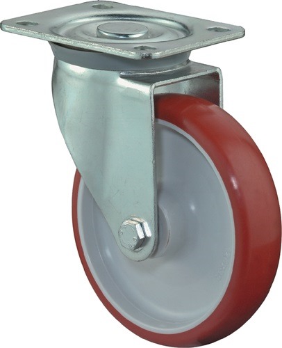 BS ROLLEN L400.B31.080 Lenkrolle  Rad-Ø 80 mm Tragfähigkeit 120 kg Polyurethan P