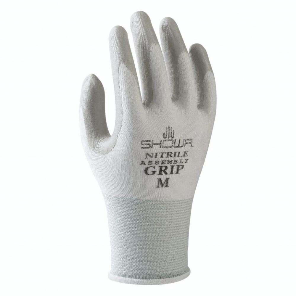 SHOWA 0579-07H *SHOWA 370 WHITE* SHOWA® HANDSCHUHE NYLON / NITRIL, WEISS, CAT 2