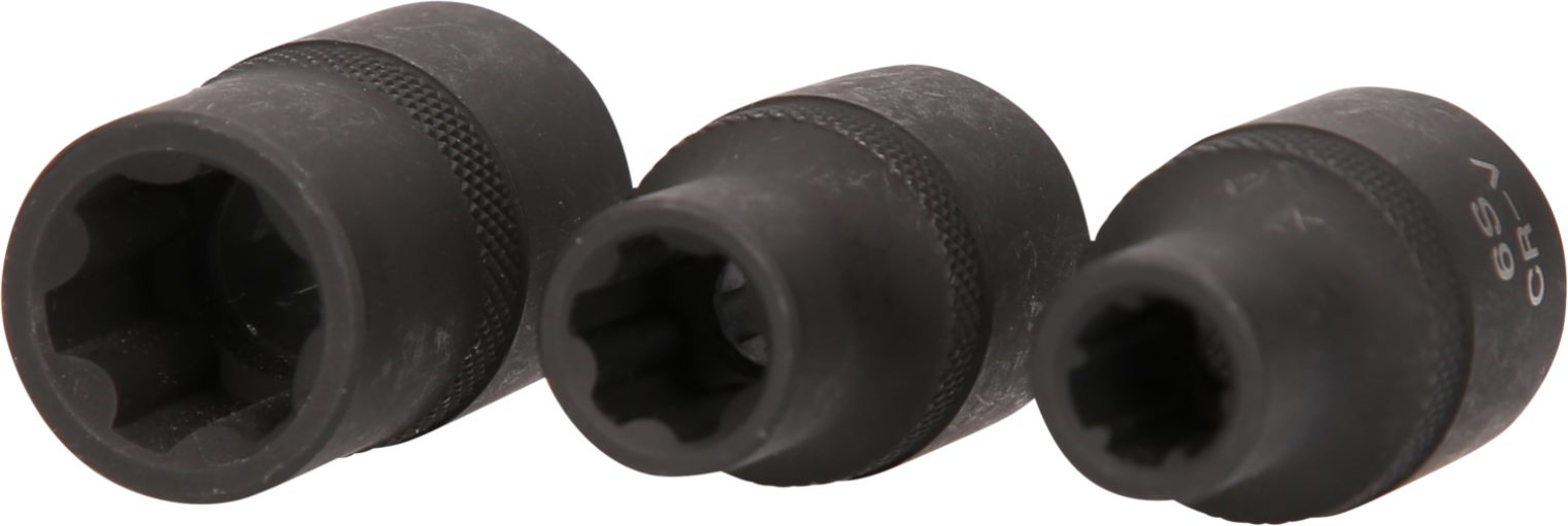 KS Tools 911.0895 1/2'' RIBE®-Kraft-Stecknuss-Satz, kurz, 3-tlg