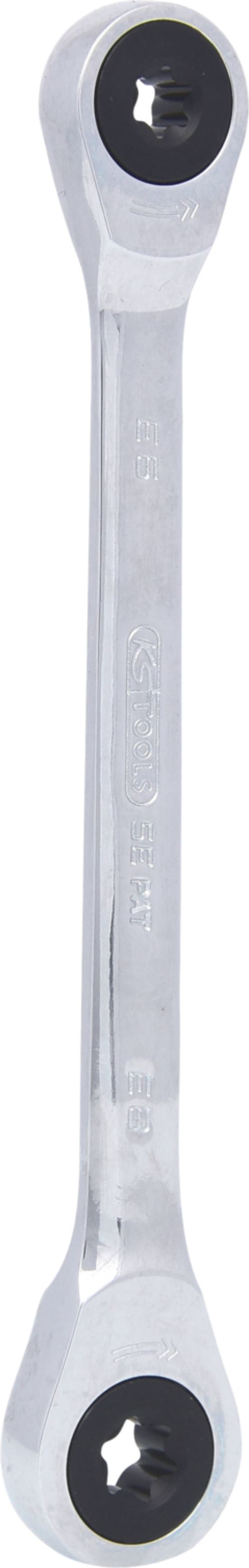 KS Tools 503.4351 GEARplus Torx-E-Doppel-Ratschenringschlüssel,E6xE8