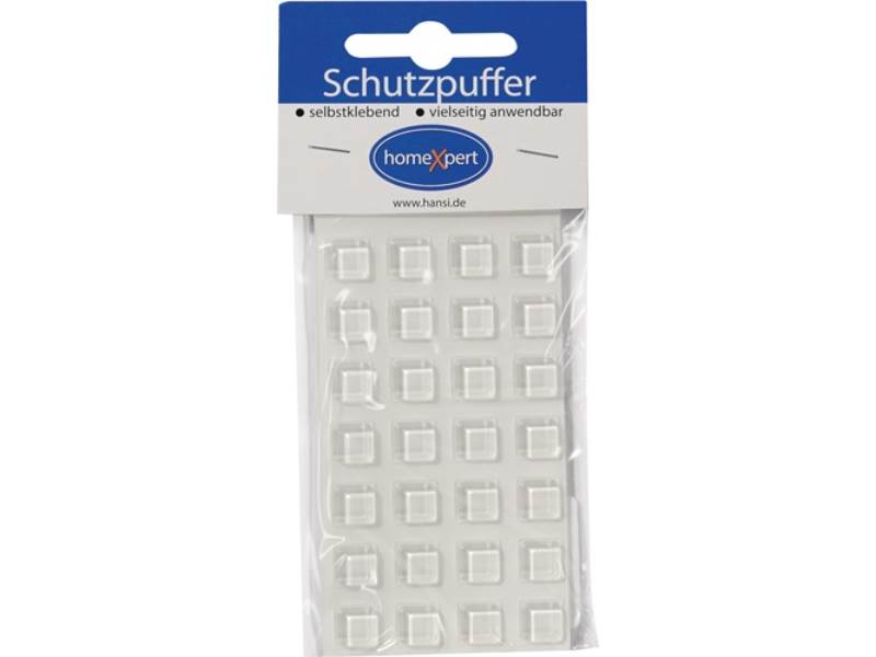 Schutzpuffer 10 mm Kunststoff transparent Quadrat selbstklebend