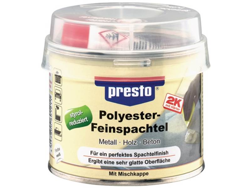 PRESTO 601211 2K-Feinspachtel prestolith® weiß, Härter rot 250 g