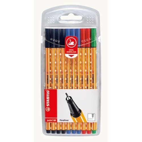 STABILO Fineliner point 88 87-1468 0,4mm farbig sortiert 10 St./Pack.