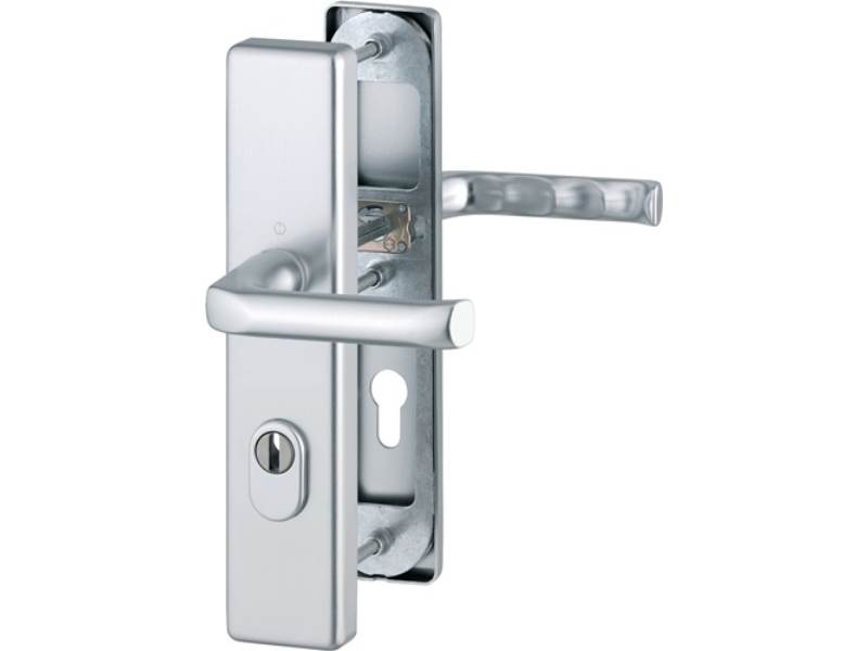HOPPE 3672961 Schutzgarnitur London 113/2222ZA/2210 Aluminium F1 72 mm 37-47 mm