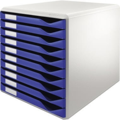 Leitz Schubladenbox 52810035 DIN A4 10Schubfächer l.graur/bl
