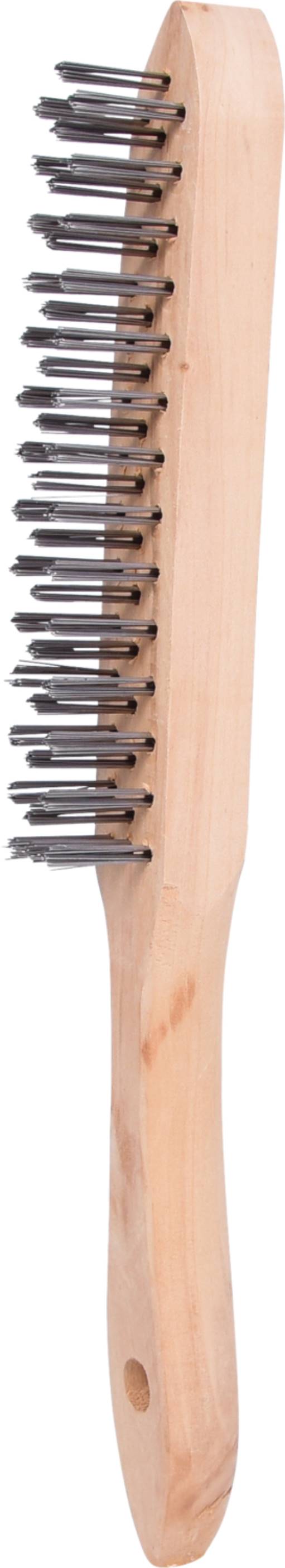 KS Tools 201.2305 Stahl-Handdrahtbürste 3-reihig, 290mm