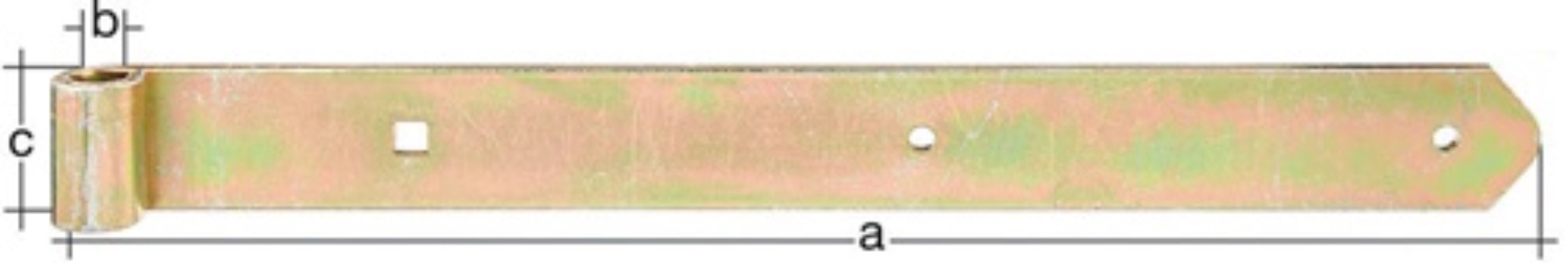 GAH 314255 Ladenband  Länge 700 x 16 x 45 mm Stärke 5 mm D. 16 mm Stahl galvanis