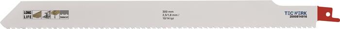 TECWERK 2000814916 Säbelsägeblatt L.300mm B.25mm TPI 10/14 2,5/1,8mm 5 St./Karte