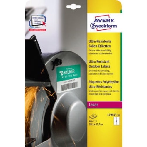 Avery Zweckform Folienetikett L7914-10 99,1x67,7mm 80 St./Pack.