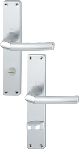 HOPPE 2534014 Langschildgarnitur Birmingham 1117/202SP Aluminium F1 SK/OL 78 mm