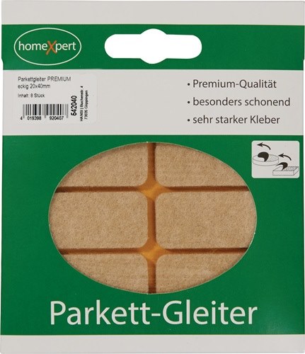 542040 Parkettgleiter 20 x 40 mm Filz natur eckig selbstklebend