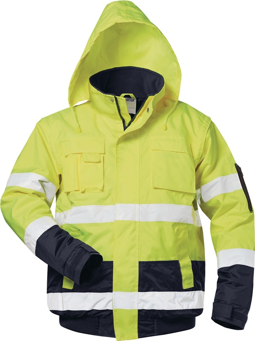 SAFESTYLE 23542-1 Warnschutz-Pilotjacke HASSO Größe M fluoreszierend gelb/marine