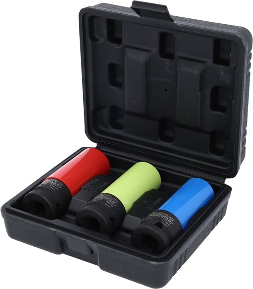 KS Tools 515.1070 1/2'' Alu-Felgen Kraft-Stecknuss-Satz robust, 3-tlg.