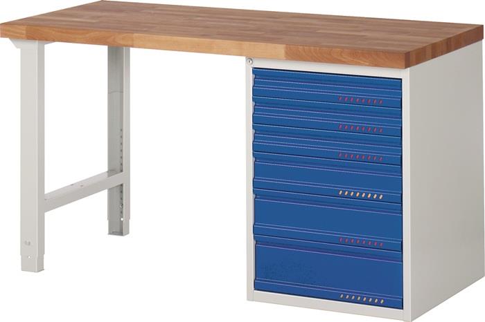 TECWERK 2000425534 Werkbank Ser.BK 650 B1500xT700xH840mm Buche lichtgrau/blau 6