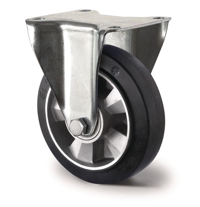TECWERK  Schwerlastbockrolle  Rad-Ø 125 mm Tragfähigkeit 300 kg Elastikgummi Bau