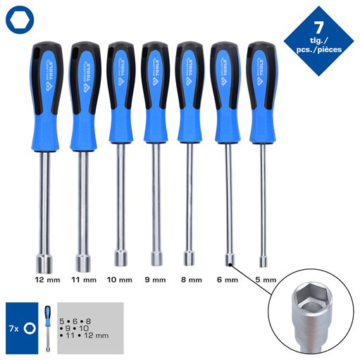 Brilliant Tools  BT031070 Stecknuss-Schraubendreher-Satz, 7-tlg, M5 - M12