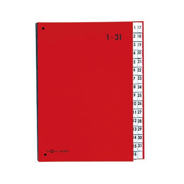 PAGNA Pultordner 24329-01 DIN A4 1-31 32Fächer Polypropylen rt