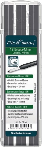 PICA 6055 Minen-Set Pica BIG-Dry 12x graphit 10H Stein und Beton
