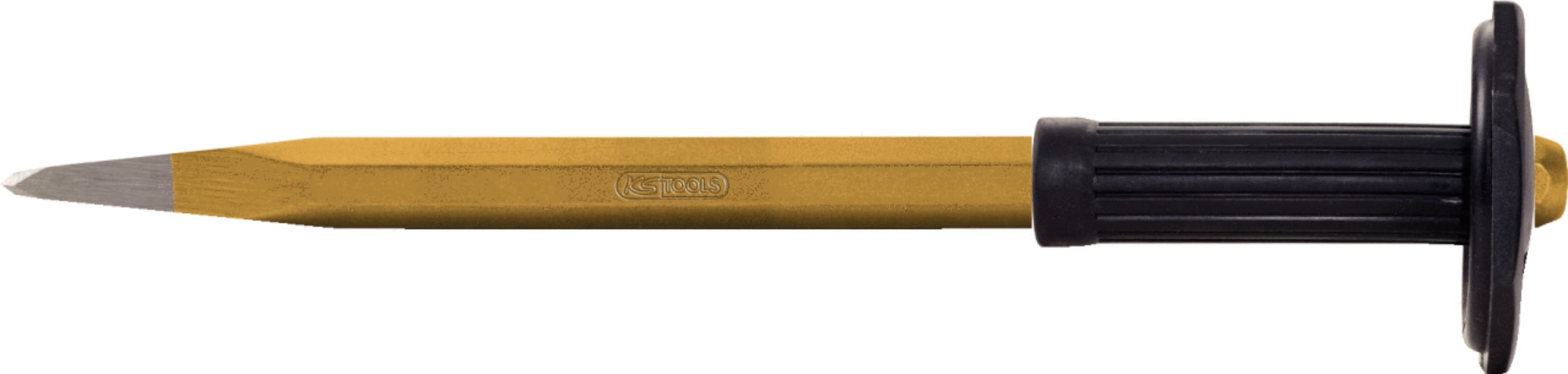 KS Tools 162.0243 Spitzmeißel mit Handschutzgriff, 8-kant, 18x300mm