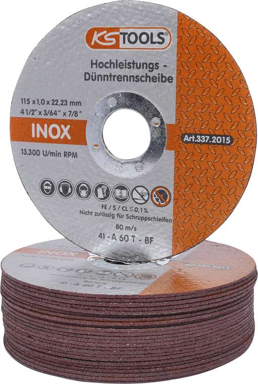 KS Tools 337.2015 Hochleistungs-Dünntrennscheibe, Ø 115mm, 1mm