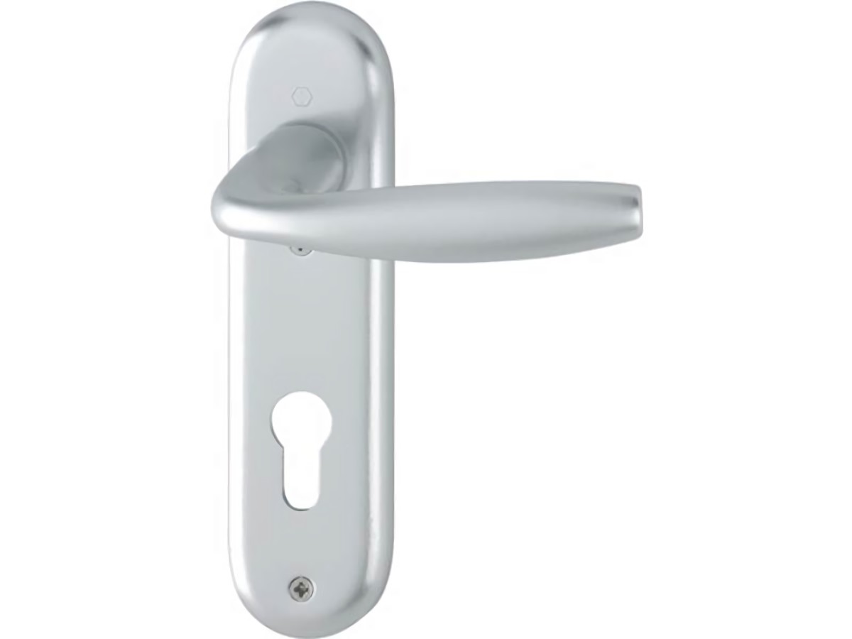 HOPPE 3273098 Kurzschildgarnitur New York 1810/273KP Aluminium F1 PZ abgerundet