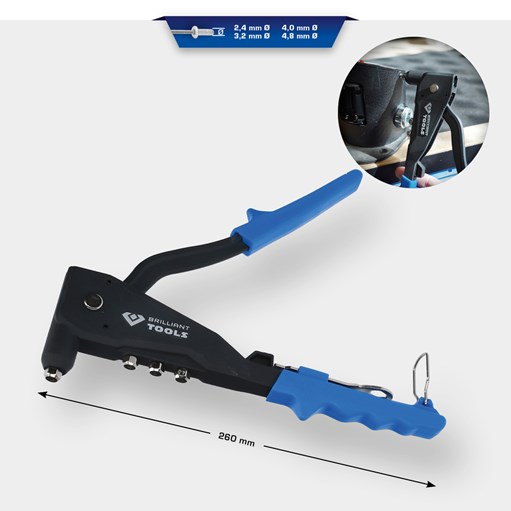 Brilliant Tools  BT066901 Handnietzange für Ø 2,4-3,2-4,0-4,8 mm Nieten