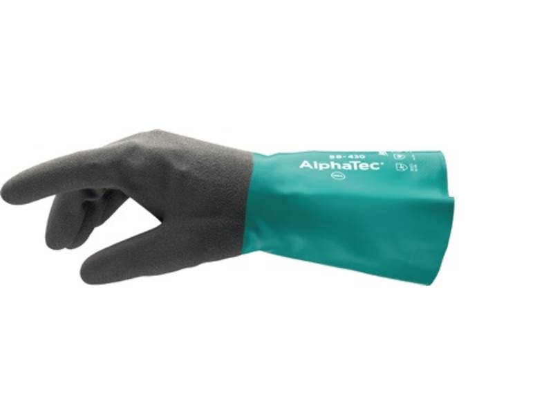 ANSELL 58430100 Chemikalienhandschuhe AlphaTec 58-430 Größe 10 flaschengrün/anth