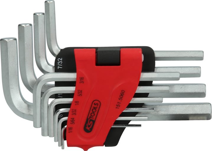 KS Tools 151.5060 ''Innensechskant-Winkelstiftschlüssel-Satz, im Klapphalter,10-