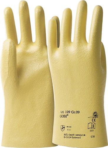 HONEYWELL 010908141E Handschuhe Gobi 109 Größe 8 gelb BW-Trikot mit Nitril EN 38