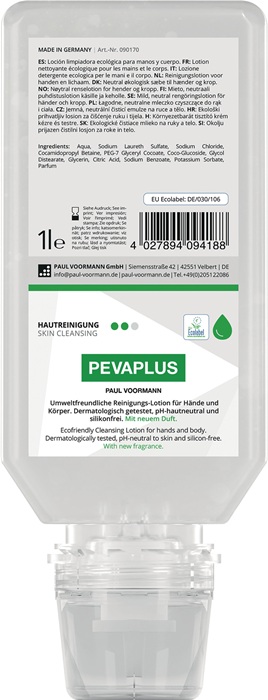 PAUL VOORMANN 090170 Handreinigung PEVAPLUS 1 l silikonfrei, pH-Hautneutral